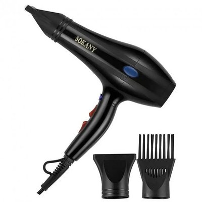 Фен для волосся SOKANY SY-3866 2 режими швидкості та температурних режимів Чорний 2400 Вт 513291 фото