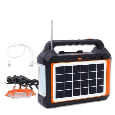 Ліхтар EP-0198 Power Bank-радіо-блютуз із сонячною панеллю 6V 3W+лампочки 3шт 488877 фото