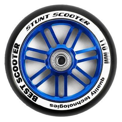 Колесо для трюкового самоката Best Scooter WH-6301, алюміній, 110 мм SHR PU, Синє 464546 фото