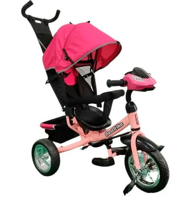 Триколісний Велосипед-коляска Best Trike 6588 - 63-768, з інтерактивною панеллю, батьківська ручка, рожевий 533771 фото