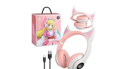 Бездротові навушники з котячими вушками CAT STN-25 Bluetooth, Рожевий 524186 фото