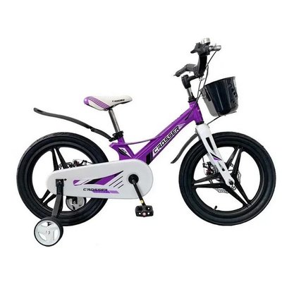Дитячий двоколісний велосипед Crosser Hunter Premium 18, магнієва рама, литі диски 18 дюймів, Фіолетовий 493194 фото