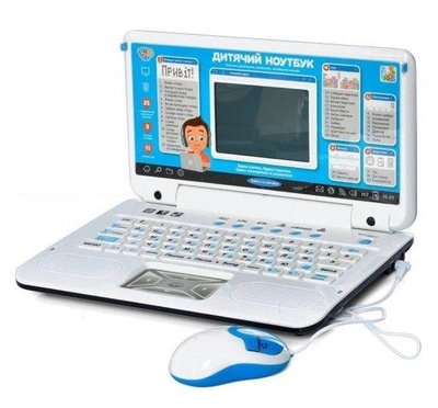 Дитячий комп'ютер ноутбук SK 7442-7443 музика, 35 функцій, 11 ігор, синій 529314 фото