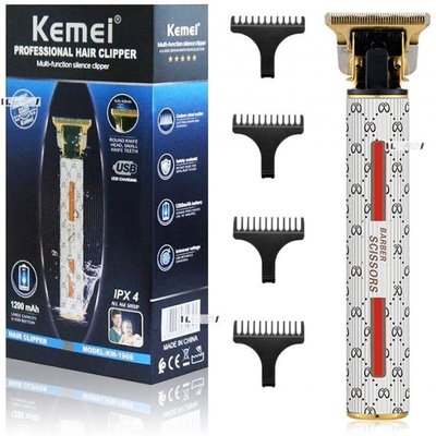 Тример для бороди, для волосся, для стрижки електричний акумуляторний водонепроникний Kemei KM-1969 482394 фото