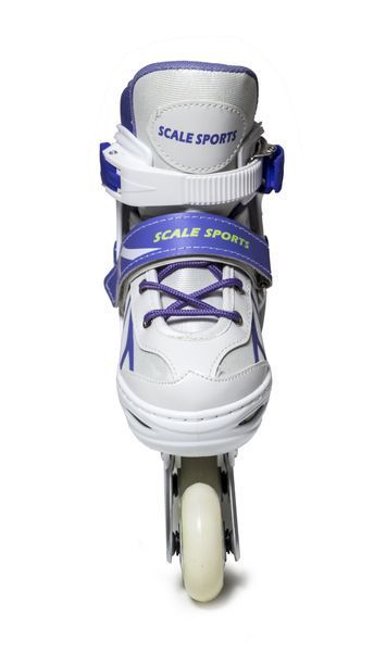 Раздвижные ролики Scale Sports LF 601B бело-фиолетовые, размер 29-33, светящиеся колеса 7081 фото