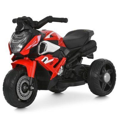 Дитячий електромотоцикл M 6262EL-3 12V 2*25W з музикою та світлом червоний 634505 фото