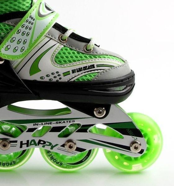 Детские роликовые коньки Happy Light green раздвижные 29-33 салатовый 637214 фото