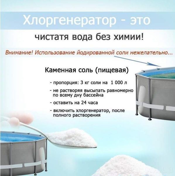 Песочный насос хлоргенератор Intex 26680, 8000 л/ч, 11 г/ч 480955 фото