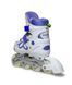 Раздвижные ролики Scale Sports LF 601B бело-фиолетовые, размер 29-33, светящиеся колеса 7081 фото 5