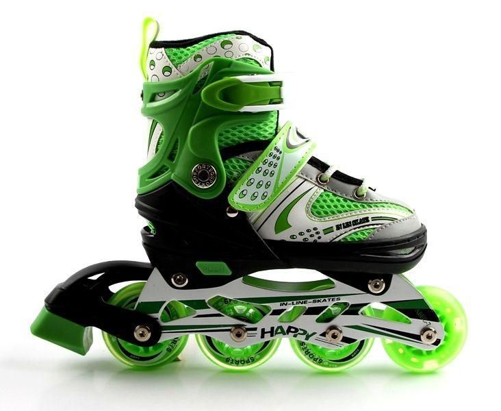 Детские роликовые коньки Happy Light green раздвижные 29-33 салатовый 637214 фото