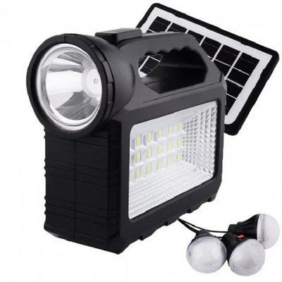 Портативная зарядная станция Аварийный фонарь GDTimes GD-101 80 W с солнечной панелью и 3 лампами 515019 фото