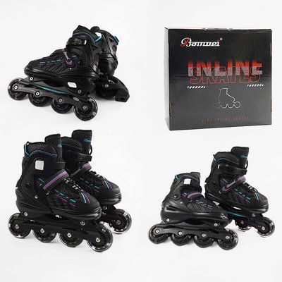 Роликові ковзани Best Roller 5784-50 M, регульовані, чорні, розмір 35-38 601868 фото