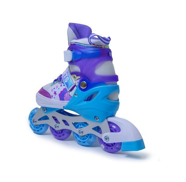 Детские роликовые коньки Scale Sports Русалка раздвижные 30-33 фиолетовый со светящимися колесами 637226 фото