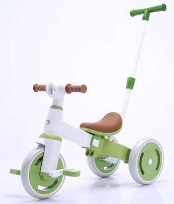 Трехколесный велосипед BestTrike LB-10240 детский зеленый с ручкой 608109 фото