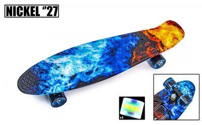 Penny Board Nickel 27" "Fire and Ice" Светящиеся колеса. 6216 фото