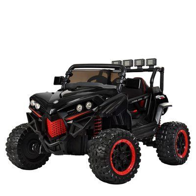 Дитячий електромобіль Bambi Racer Джип M 3804EBLR-2-3 Чорно-червоний 4 мотори 45W 12V10A EVA колеса 508377 фото