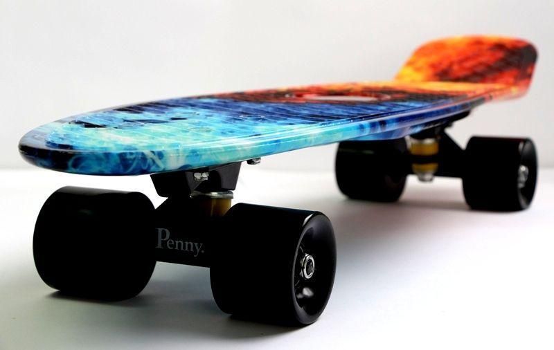 Penny Board Nickel 27" "Fire and Ice" Светящиеся колеса. 6216 фото