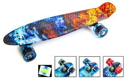 Penny Board "Огонь и лед", светящиеся колеса 444752 фото