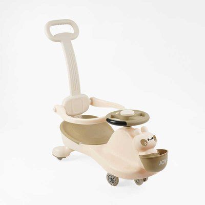 Каталка-толокар Joy LD-821-52 (1) детская машинка со звуками, музыкой, светом, родитиельской ручкой, бортиками, корзиной, коричневый 593596 фото