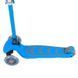 Самокат трехколесный 38603 Best Scooter, ГОЛУБОЙ, складной алюминиевый руль, 4 колеса PU со светом, d=12 см 411166 фото 3