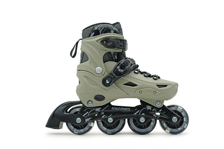 Детские роликовые коньки Scale Sports LF 605 раздвижные 29-33 серый со светящимися колесами 549567 фото