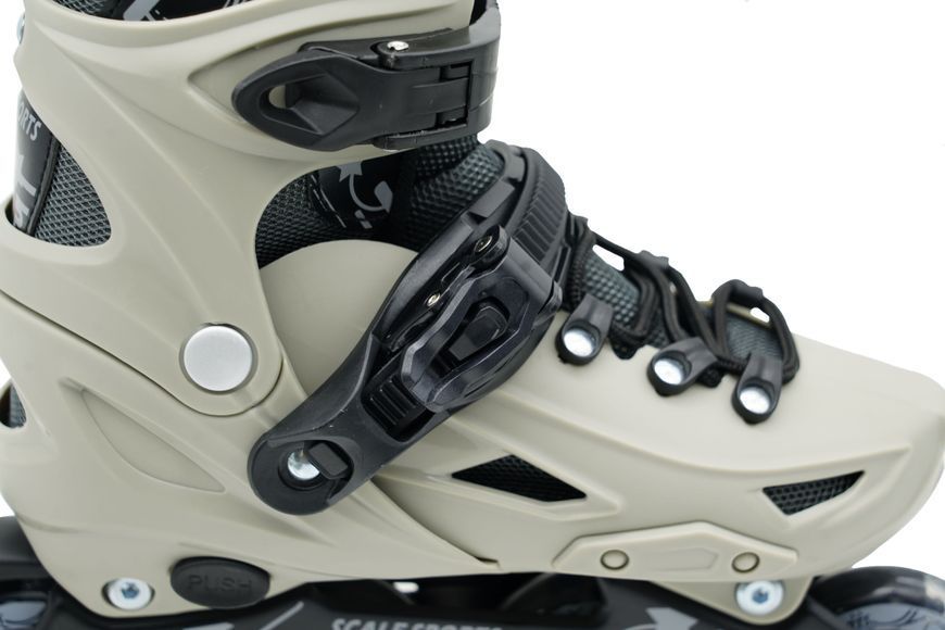 Детские роликовые коньки Scale Sports LF 605 раздвижные 29-33 серый со светящимися колесами 549567 фото