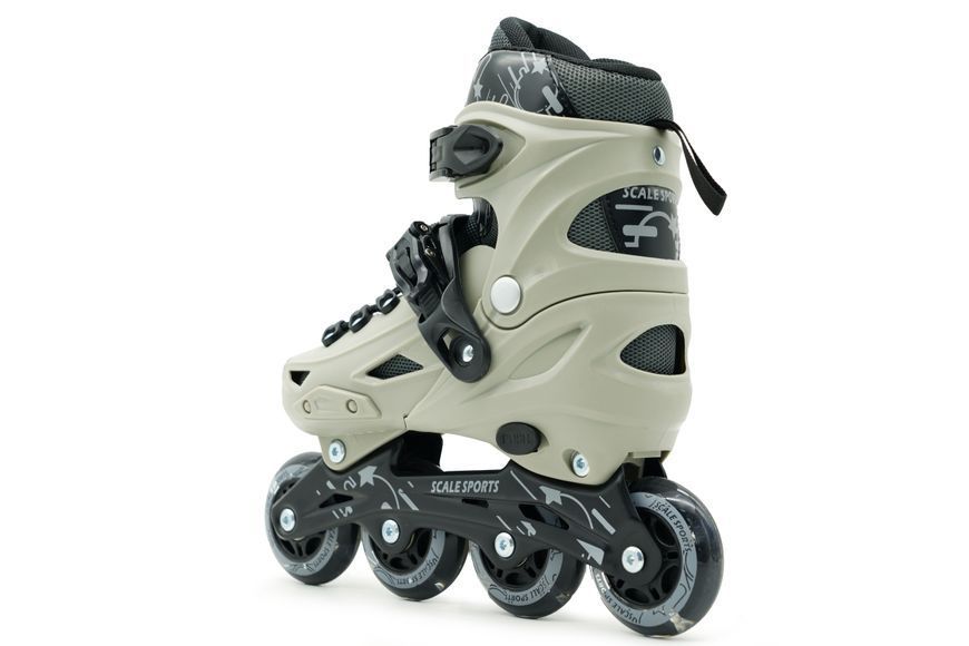 Детские роликовые коньки Scale Sports LF 605 раздвижные 29-33 серый со светящимися колесами 549567 фото
