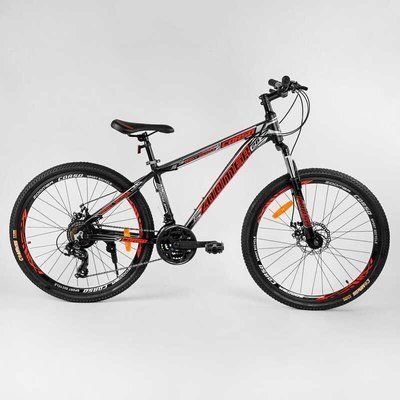 Спортивний міський велосипед CORSO &laquo;Zoomer&raquo; 37027, 26 дюймів, рама алюмінієва, Shimano, 21 швидкість, зібраний на 75% 464762 фото