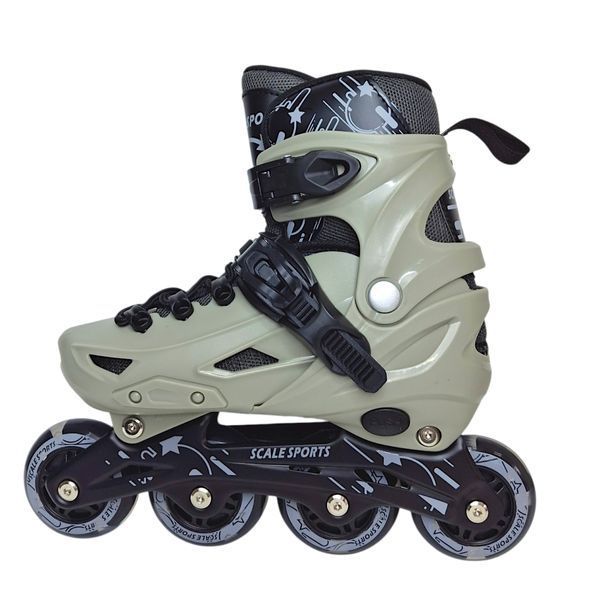 Набір дитячих роликових ковзанів Scale Sports LF 605 29-33 сірий, захист, шолом 650201 фото