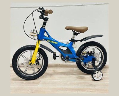 Дитячий велосипед Crussier ICONIC 14" дюймів, магнієва рама, знімні страхувальні колеса, дискові гальма, синій 578848 фото