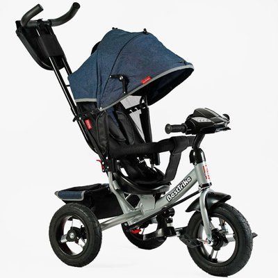 Трехколесный Велосипед-коляска Best Trike 3390 - 35-810, родительская ручка со звуками и музыкой, синий 533292 фото
