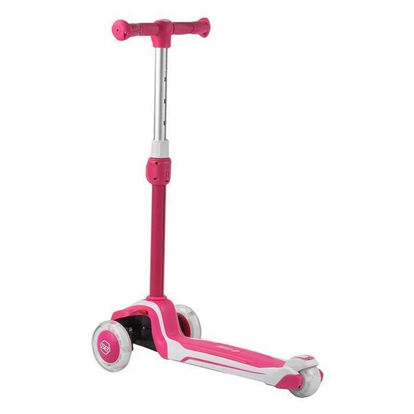 Самокат трехколесный Best Scooter MX-70908 MAXI, алюминиевый руль, колеса PU со светом, Бело-розовый 461759 фото
