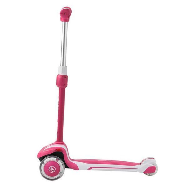 Самокат трехколесный Best Scooter MX-70908 MAXI, алюминиевый руль, колеса PU со светом, Бело-розовый 461759 фото