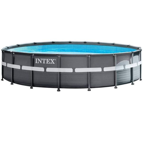 Бассейн каркасный Intex 26330, полный комплект - Песочный насос-фильтр 7900 л/ч, Лестница, Тент для бассейна, Подстилка под бассейн 477493 фото