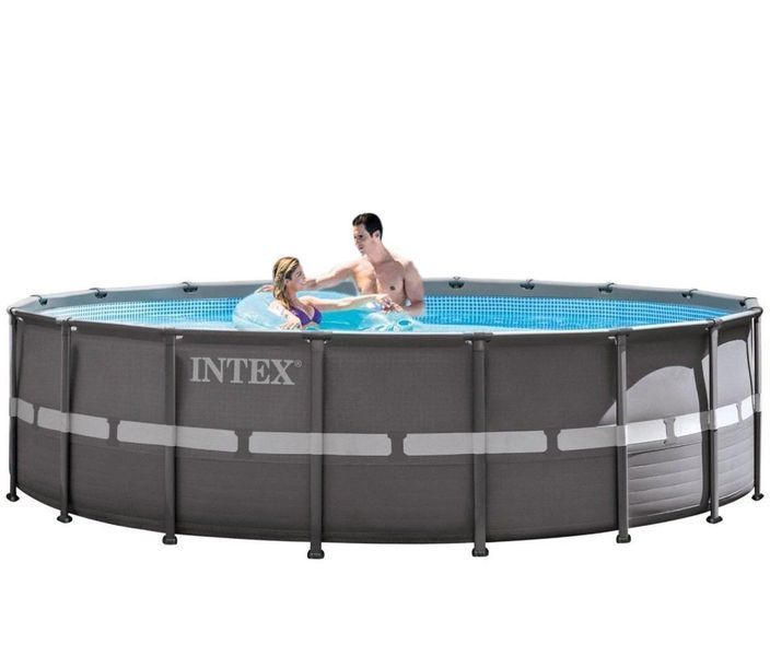 Бассейн каркасный Intex 26330, полный комплект - Песочный насос-фильтр 7900 л/ч, Лестница, Тент для бассейна, Подстилка под бассейн 477493 фото
