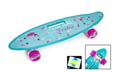 Penny Board С Ручкой "Фламинго" Светящиеся колеса 454291 фото
