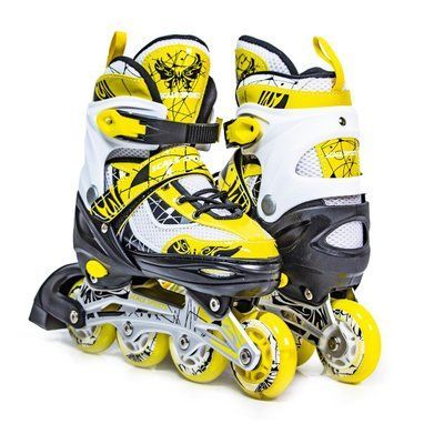 Раздвижные ролики Scale Sports LF 967 Желтые, размер 29-33, светящиеся колеса 10761 фото