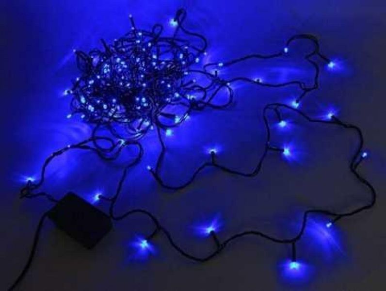 Світлодіодна гірлянда RD-9030. 300LED, чорний провід, колір ламп синій 22м 451151 фото