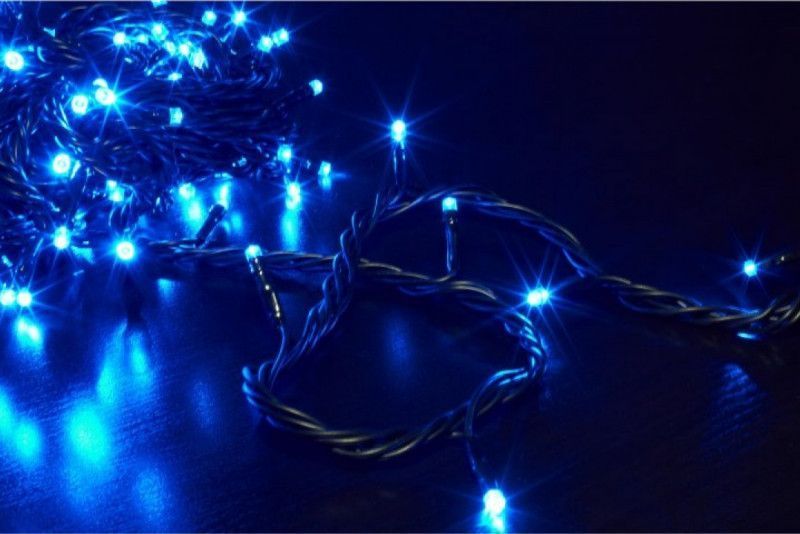 Світлодіодна гірлянда RD-9030. 300LED, чорний провід, колір ламп синій 22м 451151 фото