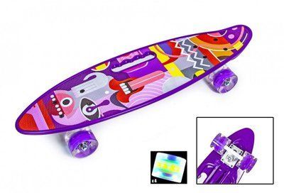 Penny Board С Ручкой "Picasso" Светящиеся колеса 454293 фото
