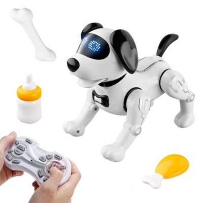 Собака на радиоуправлении Limo Toy K11, интерактивный пес, белый 479583 фото