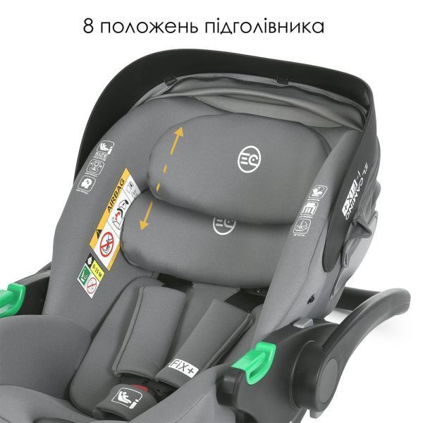 Дитяче автокрісло El Camino i-FIX+ ME 1110 проти ходу руху сірий 637099 фото
