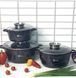 Набір каструль Higher Kitchen НК-301 Алюміній із гранітним покриттям 8 предметів Чорний 532699 фото 5