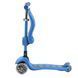Самокат трехколесный Best Scooter Т-04177, сиденье, складной алюминиевый руль, колеса PU со светом, Голубой 452214 фото 3