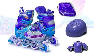 Комплект Роликів Scale Sports Русалка Фіолетовий, із захистом, розмір 30&ndash;33 554454 фото