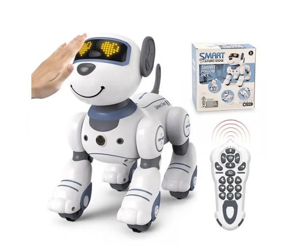 Собачка на радиоуправлении SD toys BG 1533 свет, звук, сенсор, бело-серый 492282 фото