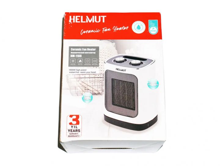 Тепловентилятор Helmut 1188 керамічний електрообігрівач для будинку 1800 Вт Білий 485554 фото