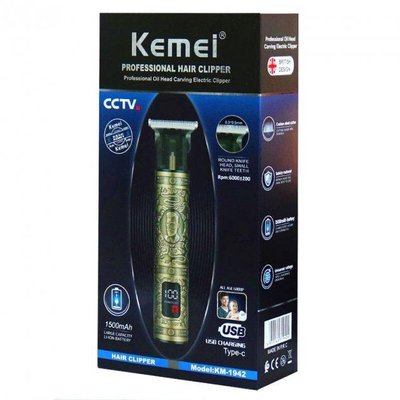 Триммер для бороды, для волос, для стрижки электрический аккумуляторный Kemei KM-1942 482385 фото