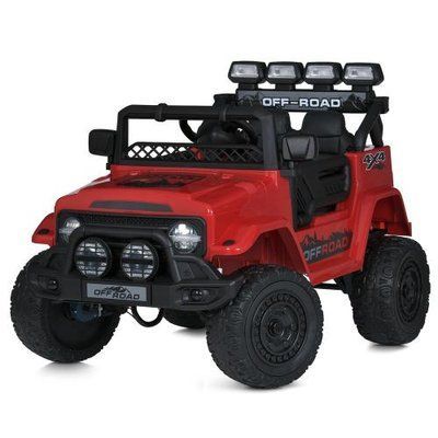 Дитячий електромобіль Bambi Racer Джип JJ2122EBLR-3 Червоний з 4 моторами EVA колесами та шкіряним сидінням 623988 фото