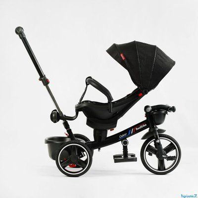 Триколісний Велосипед-коляска Best Trike 6390 - 36-902, з поворотним сидінням, батьківська ручка, чорний 514168 фото